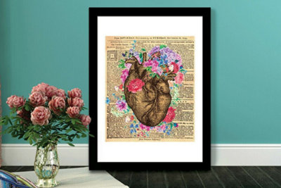 Walplus 2in1 Flowery Heart Poster Multicoloured