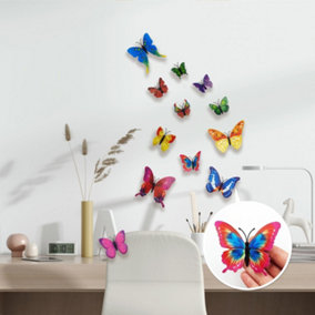 Walplus 3D Butterflies Wall Sticker Art Decoration Decals DIY Home Colourful Multicoloured PVC