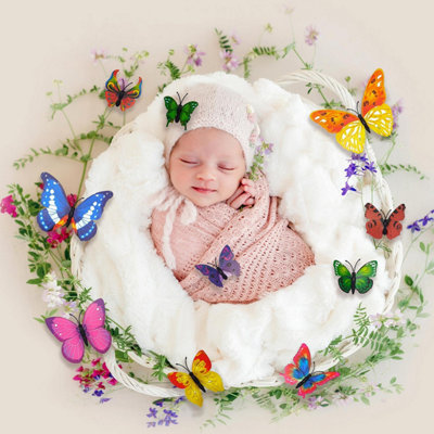 Walplus 3D Butterflies Wall Sticker Art Decoration Decals DIY Home Colourful Multicoloured PVC - 3