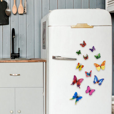 Walplus 3D Butterflies Wall Sticker Art Decoration Decals DIY Home Colourful Multicoloured PVC