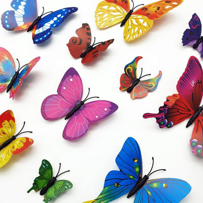 Walplus 3D Butterflies Wall Sticker Art Decoration Decals DIY Home Colourful Multicoloured PVC - 5