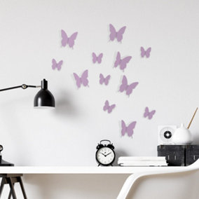 Walplus 3D Butterflies Wall Sticker Art Decoration Decals DIY Home Lavender Purple PVC