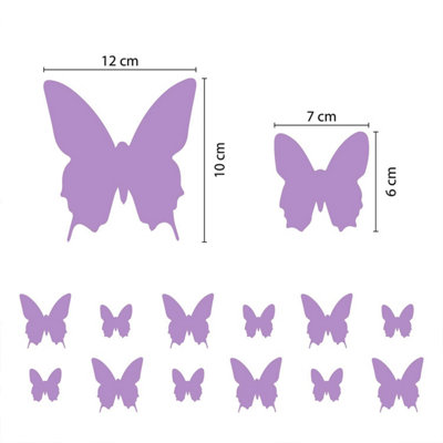 Walplus 3D Butterflies Wall Sticker Art Decoration Decals DIY Home Lavender Purple PVC - 4