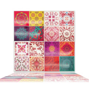 Walplus 3D Tile Stickers Moroccan Rose Mandala Mix Epoxy