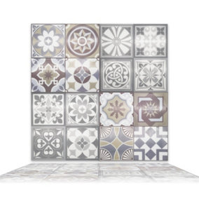 Walplus 3D Tile Stickers Purbeck and Limestone Spanish Mix Epoxy