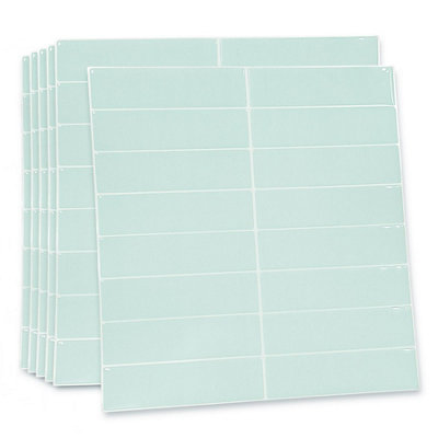 Walplus 6Pcs Light Sea Green Rectangular Peel and Stick 3D Wall Tiles Sticker - Adhesive Stick on Tiles for Kitchen 30.5x30.5cm
