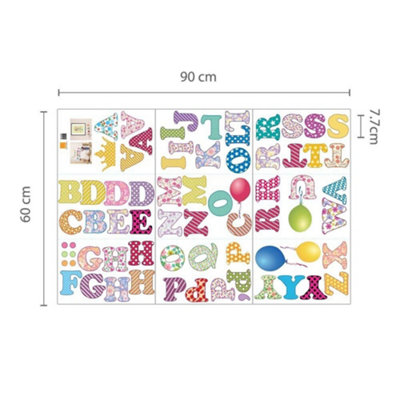 Walplus A-Z Alphabet Nursery Kids Wall Stickers Mural Decal Paper Art Decoration Kids Sticker PVC Multicoloured - 5