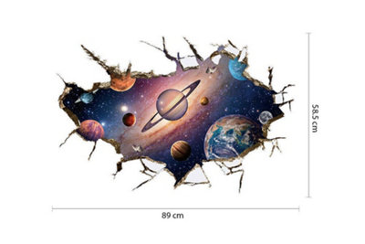 Walplus Adult Sticker Amazing Cosmos 3D View through the wall Wall ...