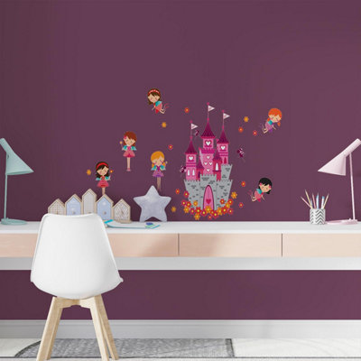 Walplus Angels Castle Kids Sticker PVC Multicoloured - 3