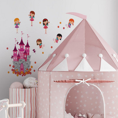 Walplus Angels Castle Kids Sticker PVC Multicoloured