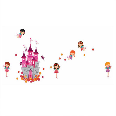 Walplus Angels Castle Kids Sticker PVC Multicoloured - 5