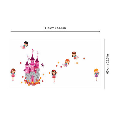 Walplus Angels Castle Kids Sticker PVC Multicoloured - 6