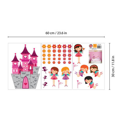 Walplus Angels Castle Kids Sticker PVC Multicoloured - 7