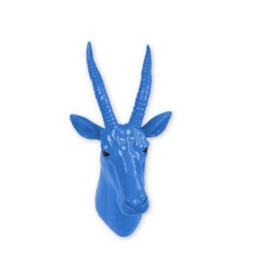 Walplus Animal Coat Hook - Antelope - Blue