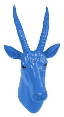 Walplus Animal Coat Hook - Antelope - Blue