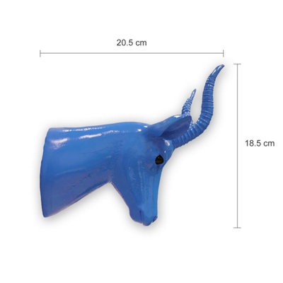 Walplus Animal Coat Hook - Antelope - Blue - 4