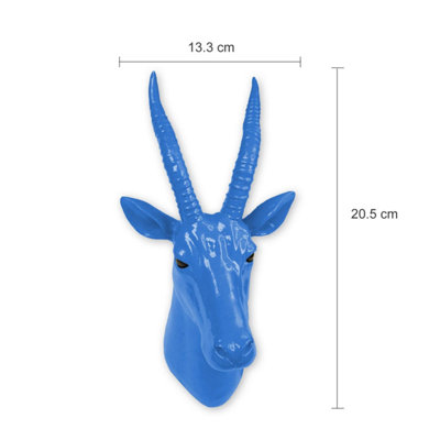 Walplus Animal Coat Hook - Antelope - Blue - 6