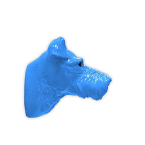 Walplus Animal Head Decoration Wall Art Sculpture - Blue Miniature Schnauzer Dog