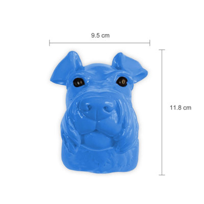 Walplus Animal Head Decoration Wall Art Sculpture - Blue Miniature Schnauzer Dog - 5