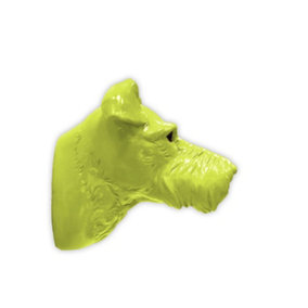 Walplus Animal Head Decoration Wall Art Sculpture - Green Miniature Schnauzer Dog