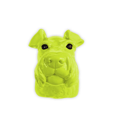 Walplus Animal Head Decoration Wall Art Sculpture - Green Miniature Schnauzer Dog