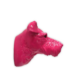 Walplus Animal Head Decoration Wall Art Sculpture - Pink Miniature Schnauzer Dog
