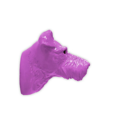 Walplus Animal Head Decoration Wall Art Sculpture - Purple Miniature Schnauzer Dog