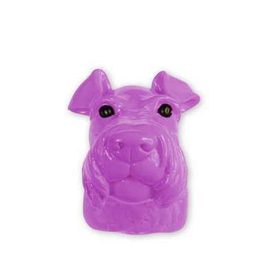 Walplus Animal Head Decoration Wall Art Sculpture - Purple Miniature Schnauzer Dog