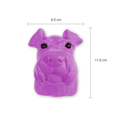Walplus Animal Head Decoration Wall Art Sculpture - Purple Miniature Schnauzer Dog - 6