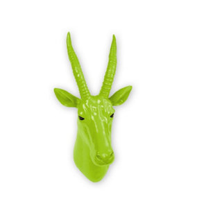 Walplus Animal Head Home Decoration Wall Art Sculpture - Green Antelope