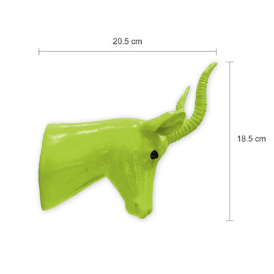 Walplus Animal Head Home Decoration Wall Art Sculpture - Green Antelope