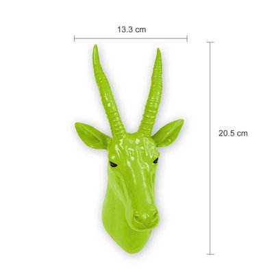 Walplus Animal Head Home Decoration Wall Art Sculpture - Green Antelope