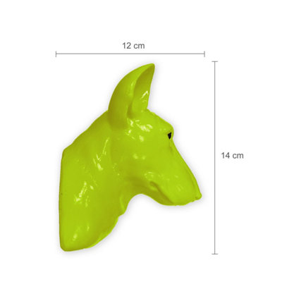 Walplus Animal Head Home Decoration Wall Art Sculpture - Green Dog - 4