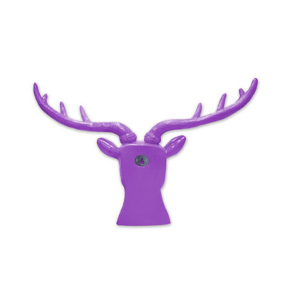 Walplus Animal Head Home Interior Decoration Wall Art Sculpture - Purple Deer