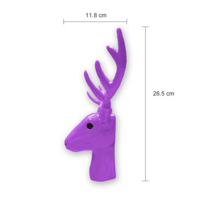 Walplus Animal Head Home Interior Decoration Wall Art Sculpture - Purple Deer - 3