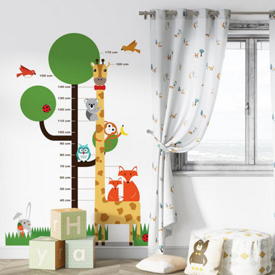 Walplus Animals Kids Measurment Zoo Children Nursery Wall Stickers Decal Mural 130X188Cm Kids Sticker PVC Multicoloured - 3
