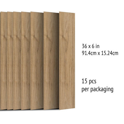 Walplus Ash Grey Wood Look Vinyl Flooring 15pcs