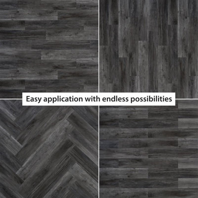 Walplus Ash Grey Wood Look Vinyl Flooring 15pcs - 6