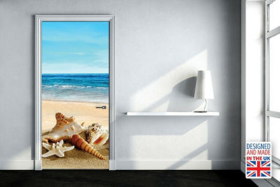 Walplus Beach Door Mural X 2 Packs Diy At Bandq