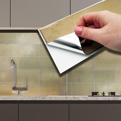 Walplus Beige Travertine Wall 2D Tile Stickers 12 Pcs Price Comparisons | Compare The Build
