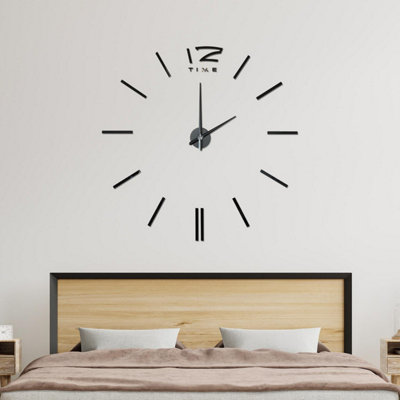 Walplus Black 3D Giant Wall Clock - 4