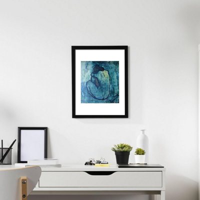 Walplus Quadro Con Adesivo Muro Gatto Nero – Cornice MDF Inclusa, Poster 29x39 Cm, Decorazione Casa