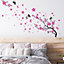 Walplus Blossom Flower Transparent Pink Wall Sticker Mural Decal Self Adhesive Wallpaper Kids Sticker PVC Black,Red