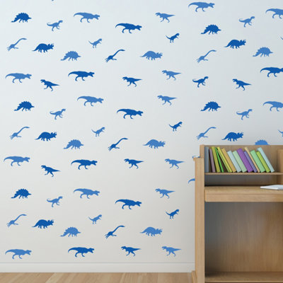 Walplus Blue Dinosaurs Wall Stickers - Dinosaur Stickers for Children ...