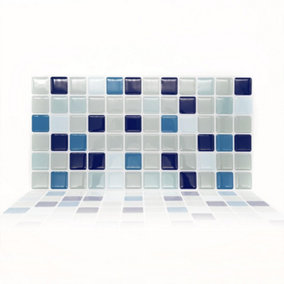 Walplus Blue Sea Mosaic 3D Tile Stickers Multipack 48pcs