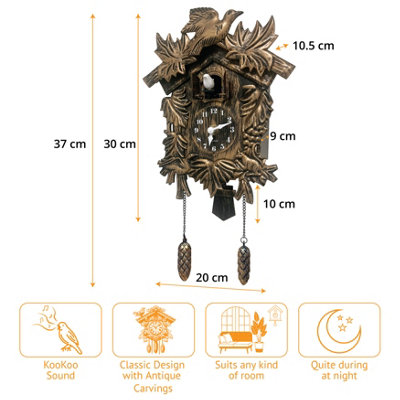 Walplus Brown Vintage Wall Clock Cuckoo - 7