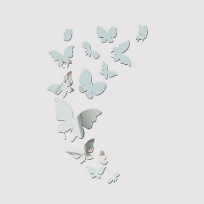 Walplus Butterflies 3D Crystal Mirror Sticker