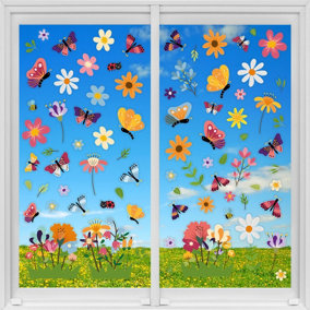 Walplus Butterflies In The Meadow Of Flowers Window Clings Rooms Décor