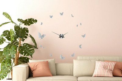 Walplus Butterflies Mirror Wall Clock