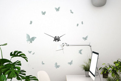 Walplus Butterflies Mirror Wall Clock